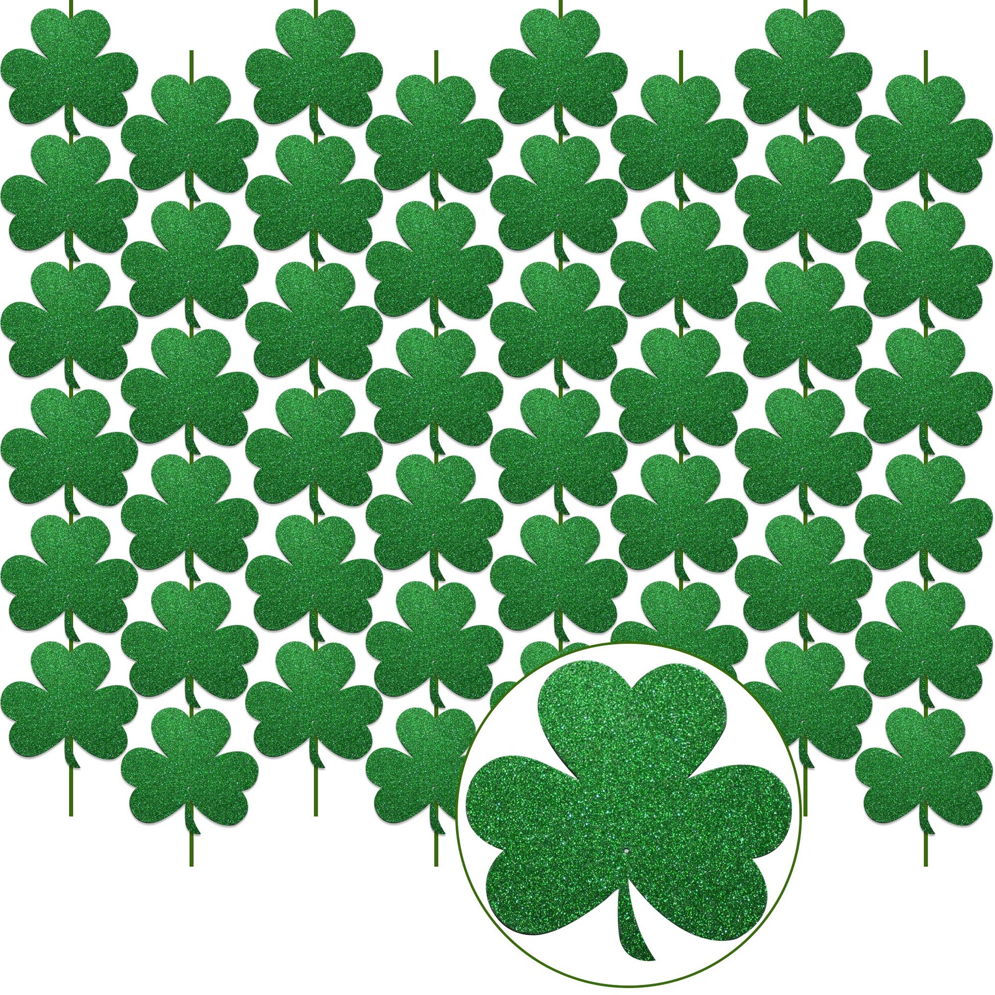 GOER St. Patricks Day Shamrock Decorations,12 Pcs Hanging Swirls for St. Patricks Day Party Supplies