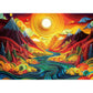 Miniwan 1000 Piece Jigsaw Puzzle For Adults, Canyon Sunset Landscape Hard Impossible Difficult Challenging Family Puzzle Perfect