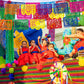 54 FT Cinco De Mayo Decorations, 3 Pack Mexican Party Banner, Plastic Fiesta Banner Colorful Papel Picado Hanging Banner String