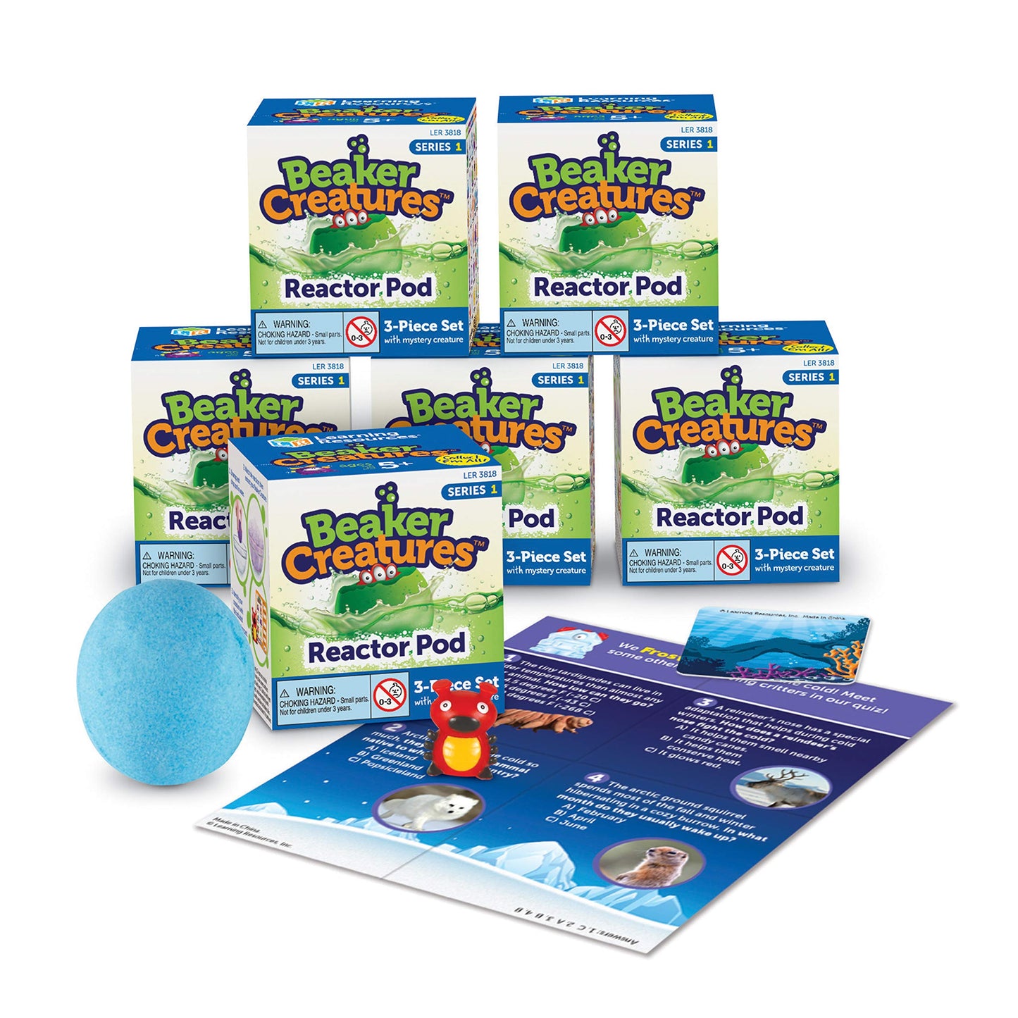 Learning Resources Beaker Creatures Reactor Pods - 6 Pack, STEM Toy, Multicolor, Model LER3824, Ages 5+