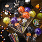 Simgoing 96 Pcs Halloween Party Favors Gift Trick or Treat Container Halloween Pencil Empty Giant Lollipop Stationery Candy Fill