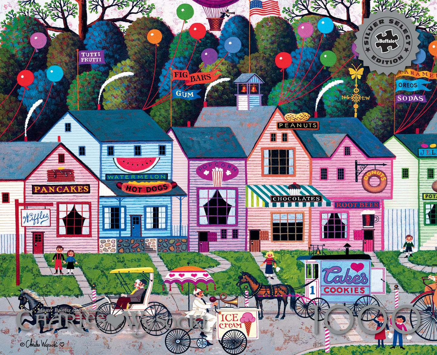 Buffalo Games 1000 Piece Jigsaw Puzzle - Silver Select Confection Street - Challenging Adult Puzzle - Finished Size 26.75 x 19.75
