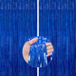 PartyWoo 2 pcs Royal Blue Foil Fringe Curtain, Metallic Foil Tinsel Fringe Backdrop Door Fringe for Birthday Wedding Party Photo