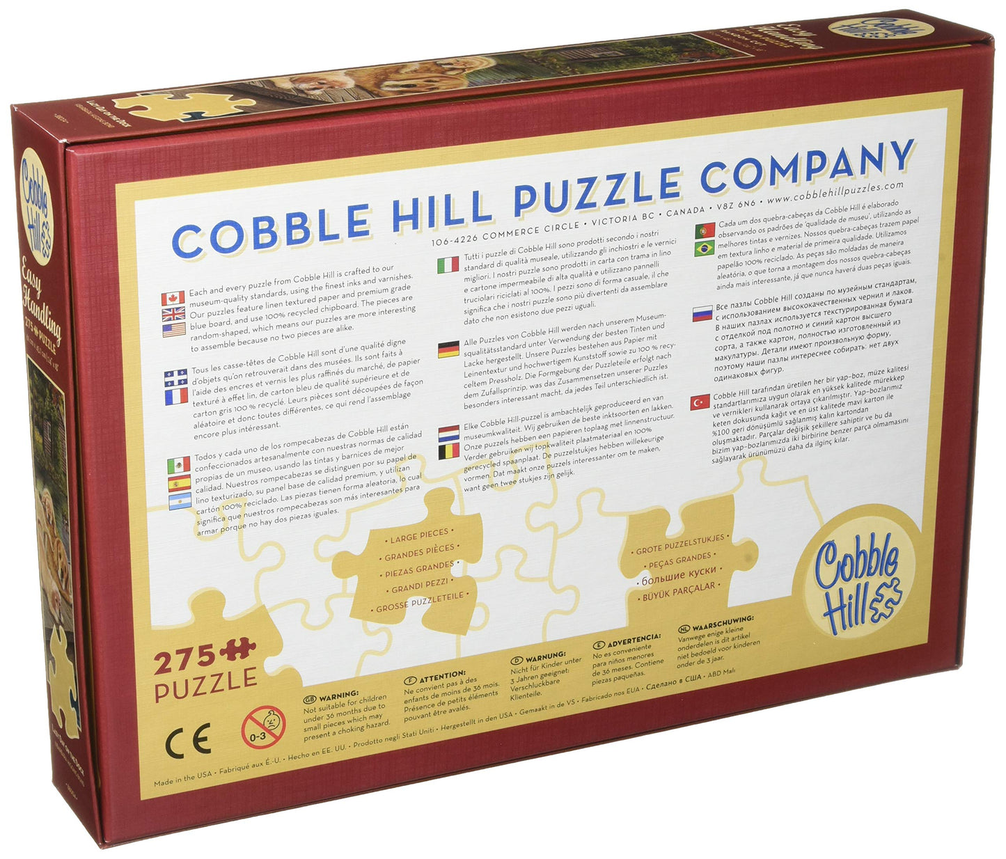 Cobble Hill 275 Large Piece Puzzle - Lazy Day On The Dock - Sample Poster Included