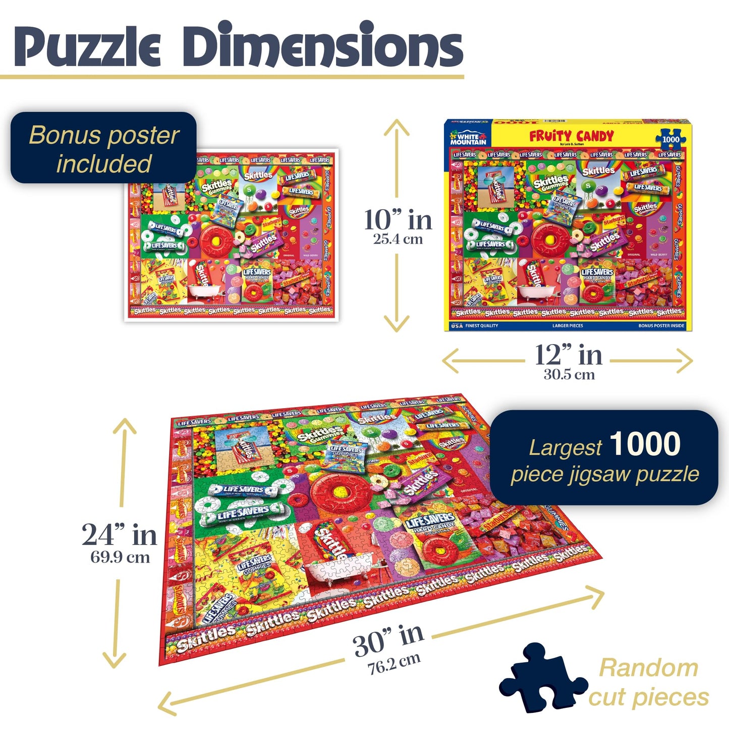 White Mountain Puzzles Fruity Candy 1000 Piece Jigsaw Puzzle Fun Food Puzzles For Family