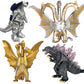 Twcare Set Of 4 Godzilla Toys Movable Joint Action Figures King Of The Monsters Burning Heisei Mecha Ghidorah Pack Plastic Mini Dinosaur Birthday Kids Cake Toppers Package