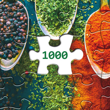 Spices On Spoon Puzzles For Adults 1000 Pieces, Vintage Spoon Jigsaw Puzzles, Funny All Sorts Of World Spices Adult Puzzles Collage Puzzles