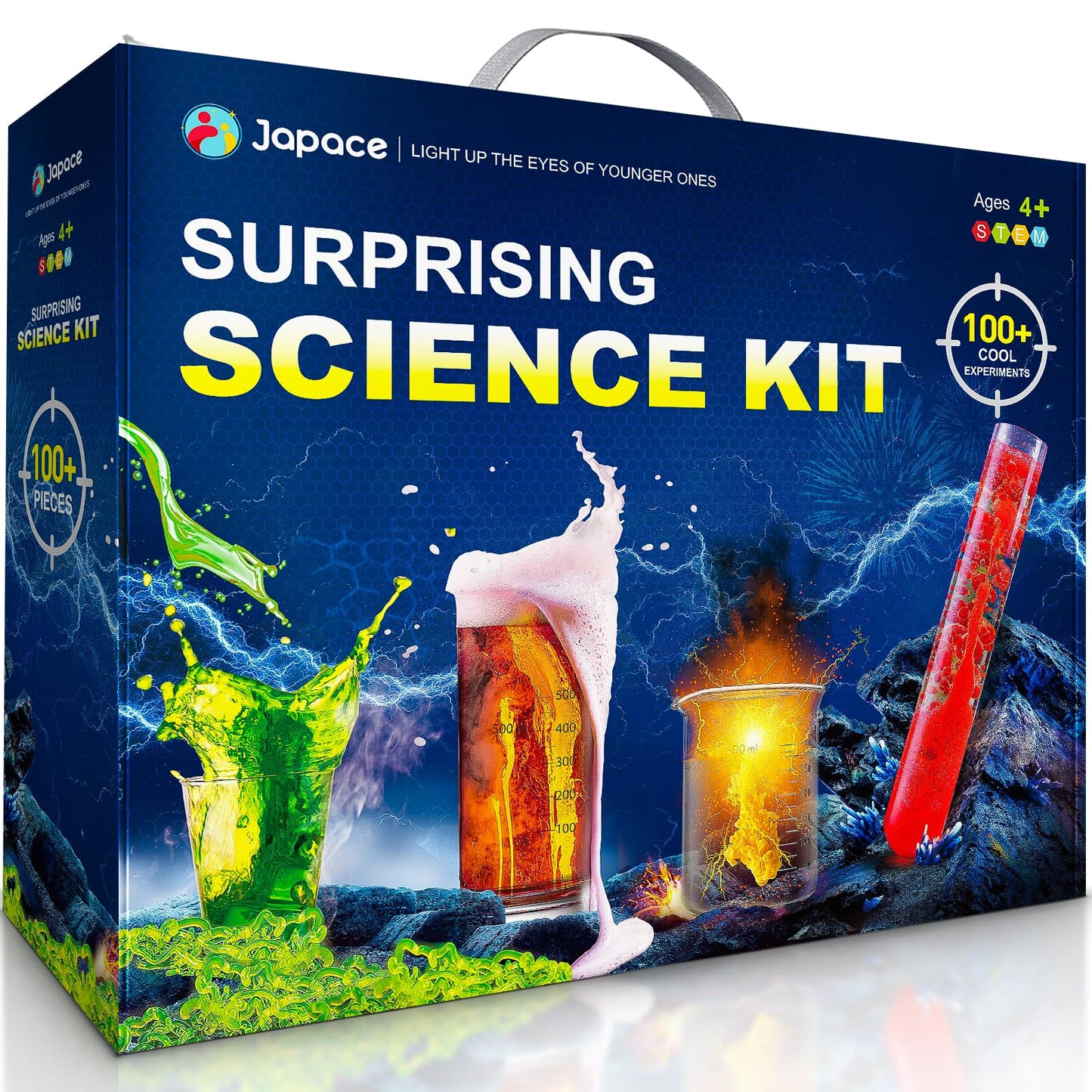 Japace 100+ Experiments Science Kit For Kids Age 4-12 Year Old, Cool Boy Christmas Birthday Gift Ideas, Chemistry And Physics Se