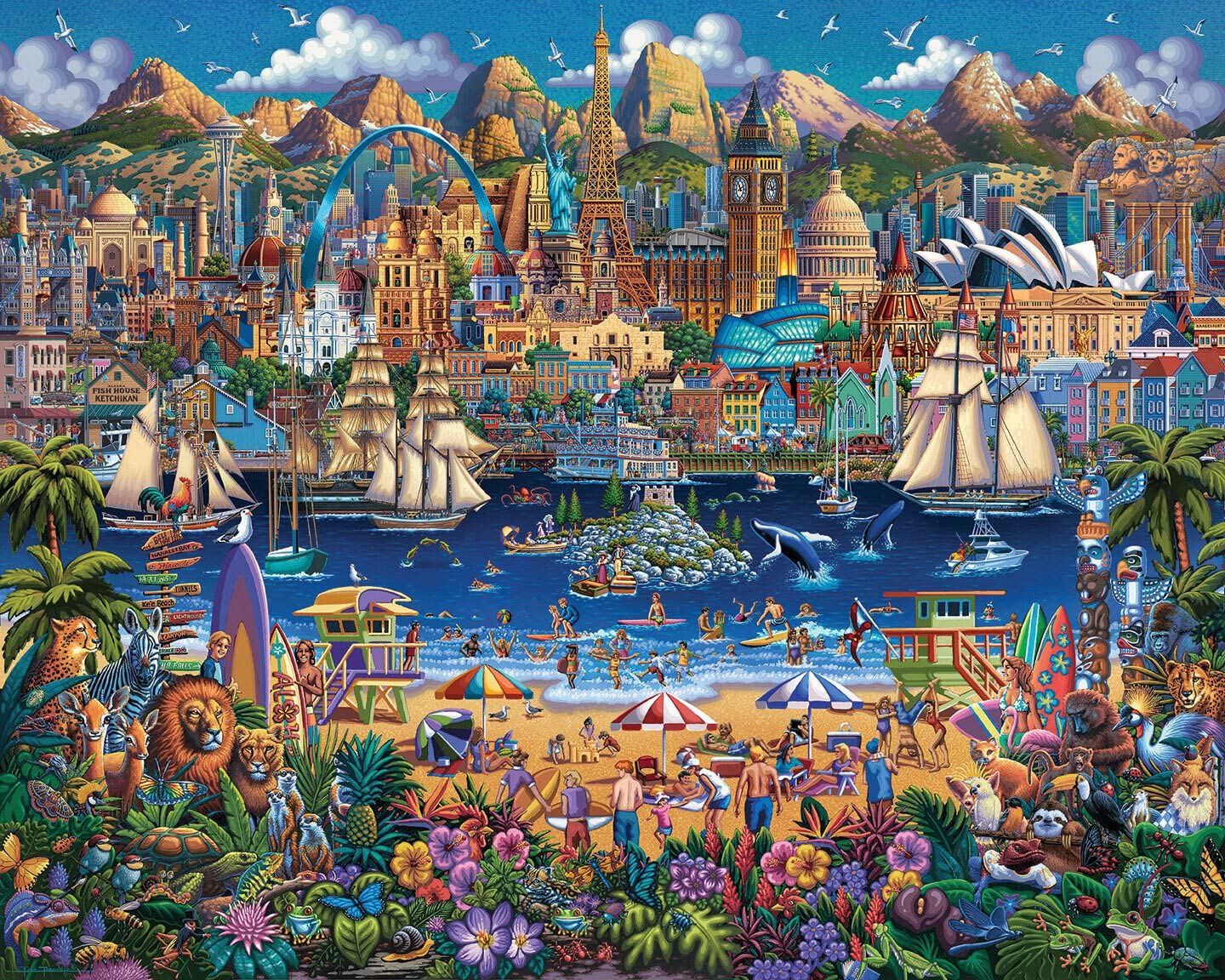 D·O·W·D·L·E Jigsaw Puzzle - World Pieces - 1000 Piece - Fabric - Model 10508