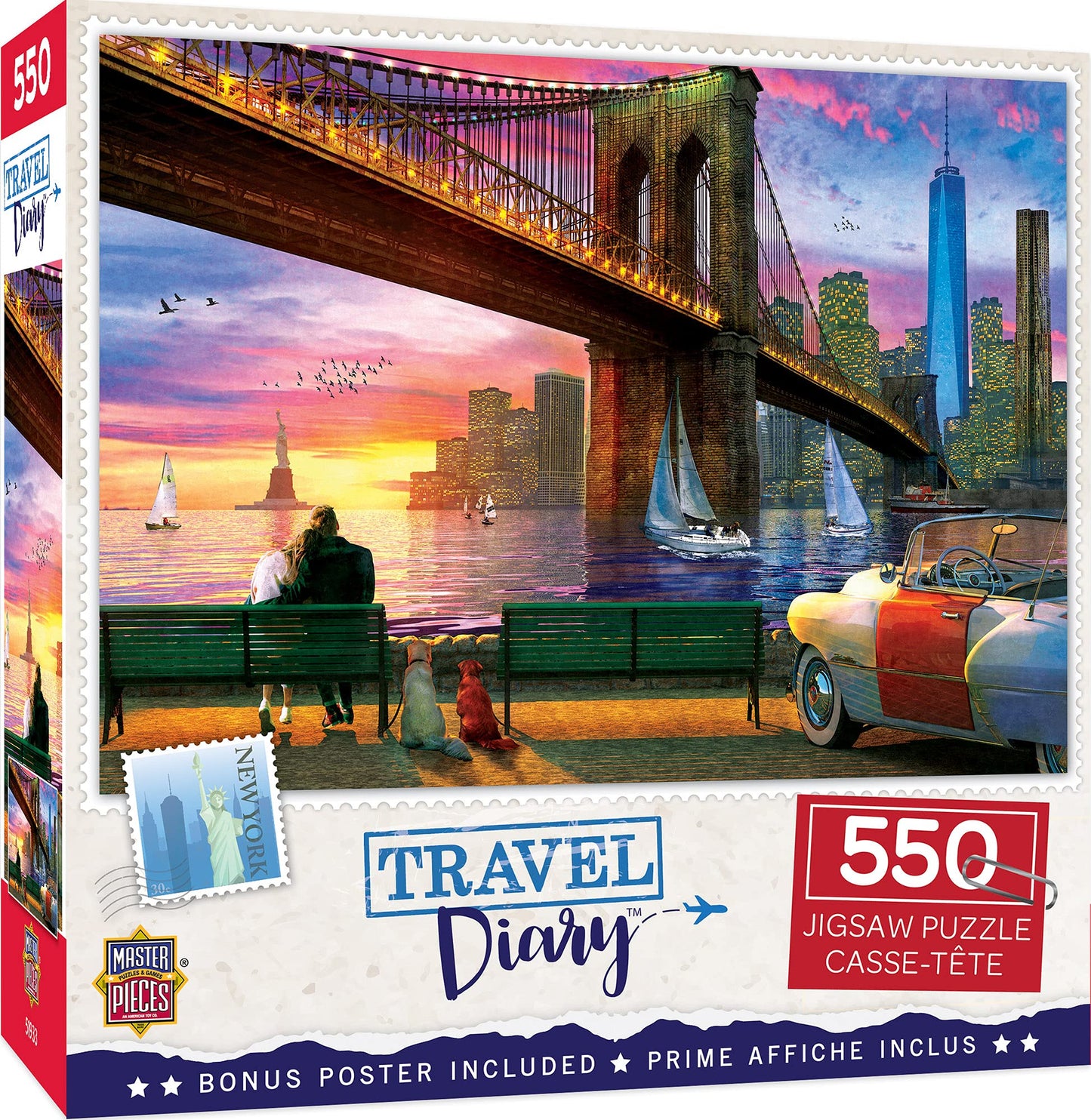 Masterpieces 550 Piece Jigsaw Puzzle For Adults, Family, Or Kids - New York Romance - 18''X24''