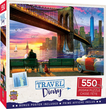 Masterpieces 550 Piece Jigsaw Puzzle For Adults, Family, Or Kids - New York Romance - 18''X24''