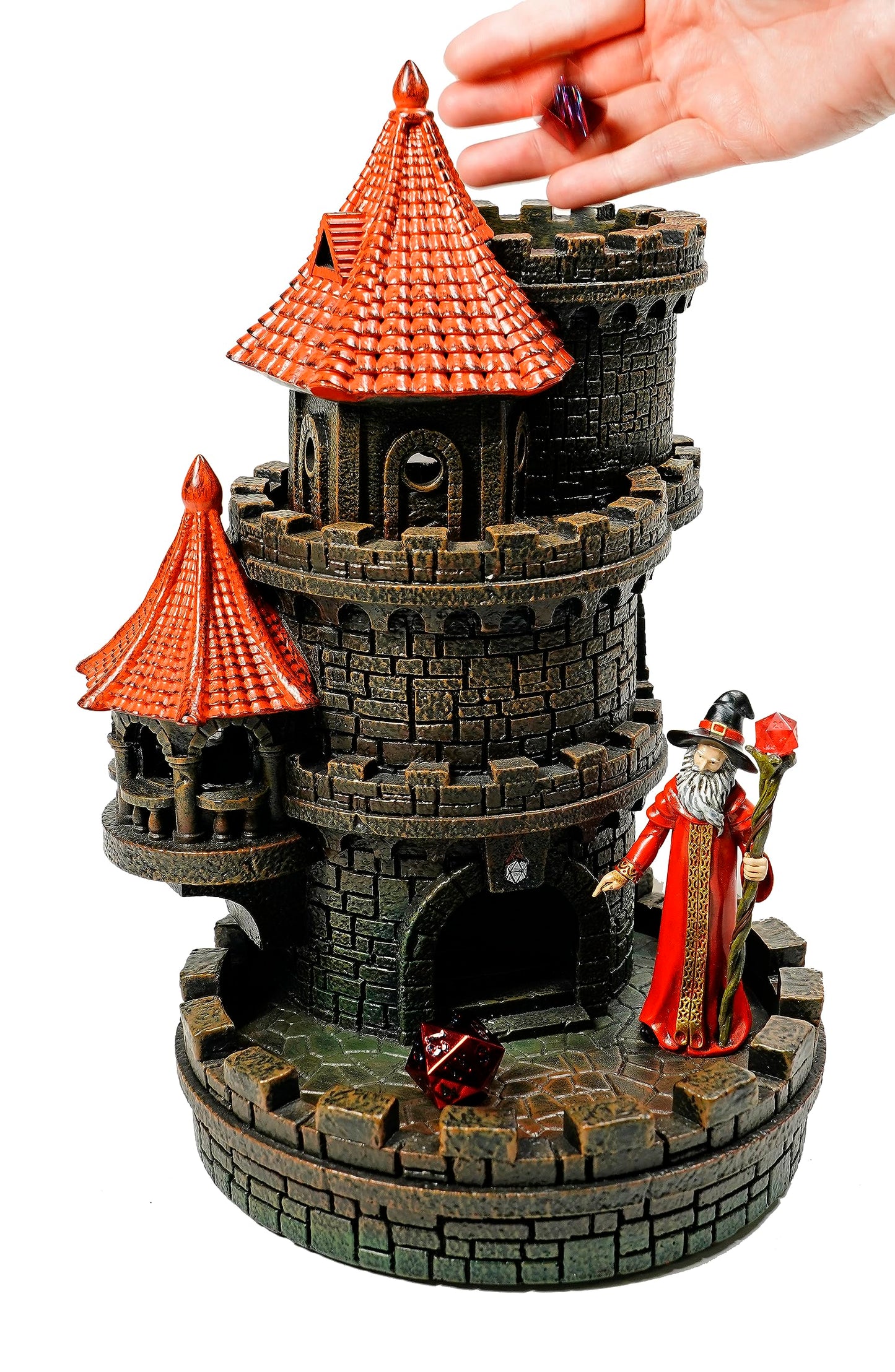 Forged Dice Co. Wizard'S Castle Dice Tower - Hand Painted - Fits Dungeons And Dragons Dice - Red