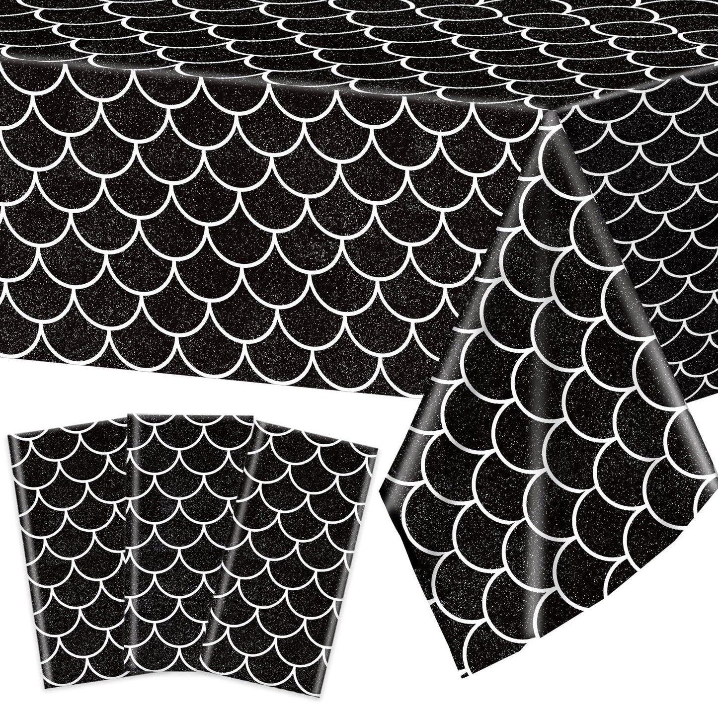 3 Pack Dragon Birthday Party Decoration Supplies Black Dragon Birthday Party Tablecloth Plastic Waterproof Dragon Table Cover Fo