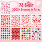 Linaye Valentines Heart Stickers For Kids - 3000Pcs Cute Valentines Day Stickers 72 Sheets Love Stickers For Cards Envelopes Cra