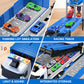 Carrier Truck Race Track Toddlers Toys, Foldable 3 Layer Car Race Track Playset, Toy Truck Transport Car Carrier & 8 Race Cars,