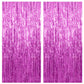 2 Pack Hot Pink Backdrop Curtain Party Streamers Hot Pink Birthday Decorations Foil Fringe Photo Backdrop Party Supplies Fiesta 