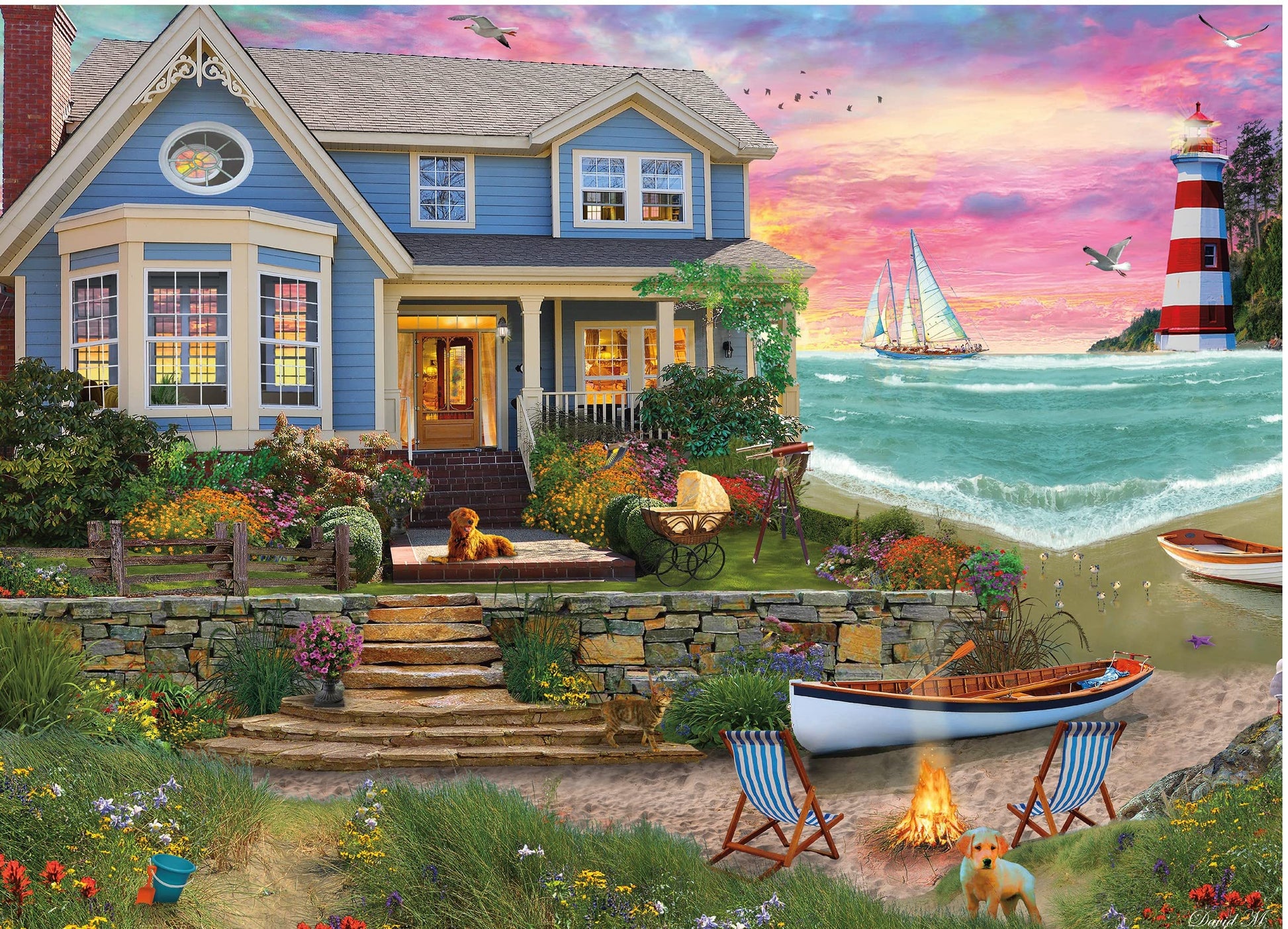 Ceaco - David Maclean - Heart Beach - 1000 Piece Jigsaw Puzzle