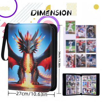 Trading Card Storage Album - 900 Pocket Card Binder with 50 Durable 9-Pocket Pages  Zipper Closure Collector's Album  Removable Sleeves for Card Protection  Perfect for Collectible Trading Cards