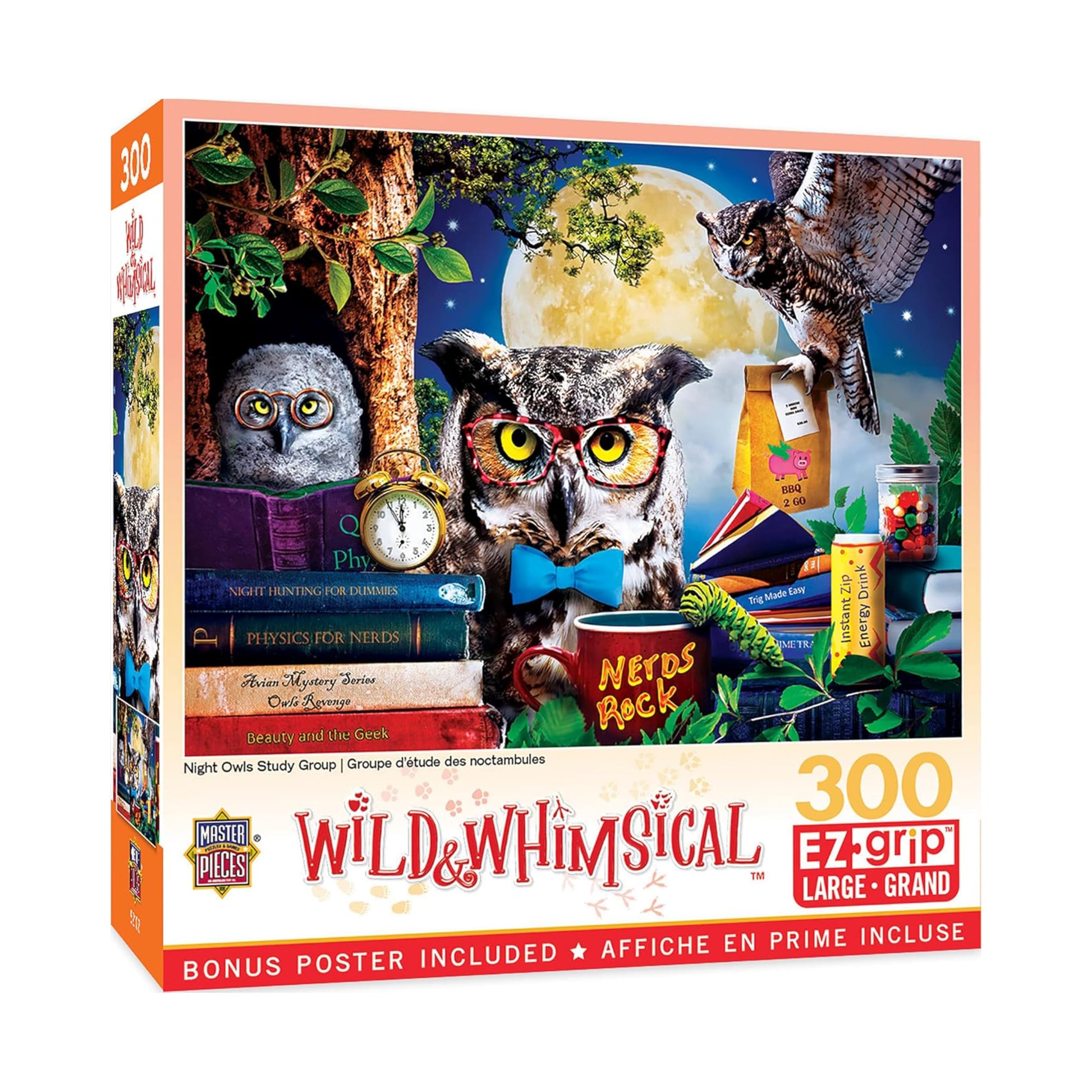 Masterpieces 300 Piece EZ Grip Jigsaw Puzzle - Night Owls Study Group - 18x24