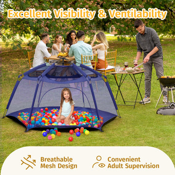 Alvantor Baby Playpen Play Yard 84''X84''X44   Large Kids Tents Pop Up Play Tent Indoor Outdoor Playhouse For Babies Toddlers Ch
