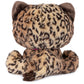 P.Lushes Designer Fashion Pets Sadie Spotson Leopard Cat Plush, Premium Stuffed Animal, Black And Pink, 9