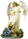 Joseph'S Studio By Roman - Guardian Angel With Children Figure On Base, Renaissance Collection, 8.5' H, Resin And Stone, Religious Gift, Decoration