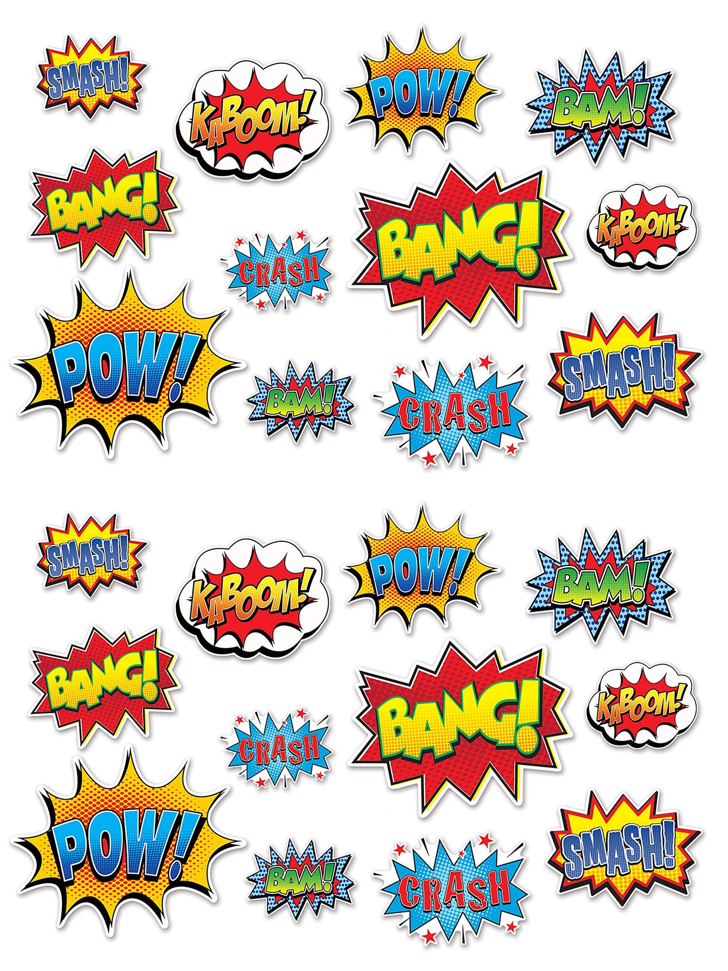 Beistle Hero Action Sign Cut Outs 24 Piece Comic Decorations Birthday Party Supplies 6    - 12.5   , Multicolored