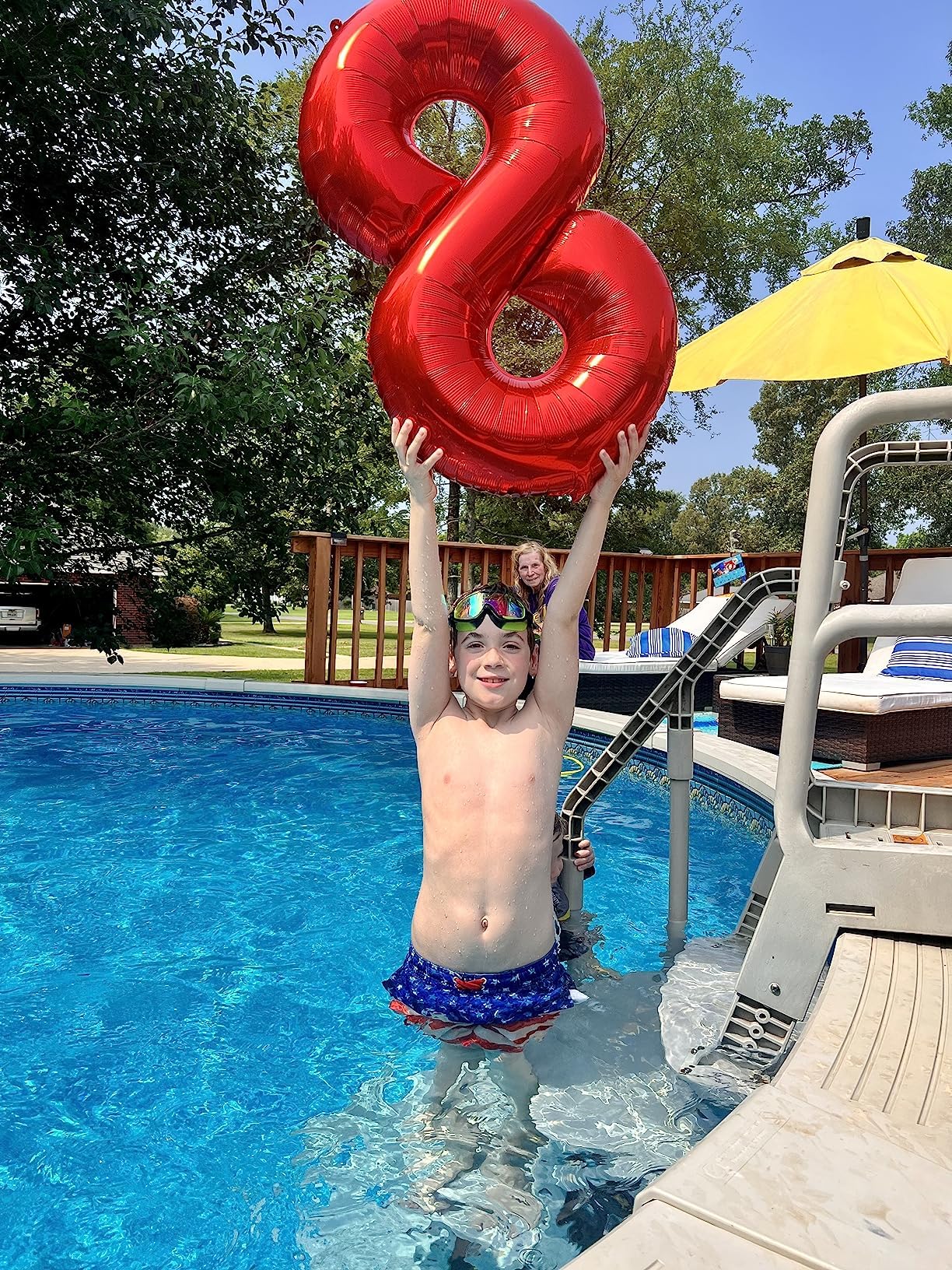 Number 8 Balloon 40 Inch Red Party Decorations, Large Mylar Foil Helium Balloon Birthday For8 18 28 80 1989 Decorations Party Su
