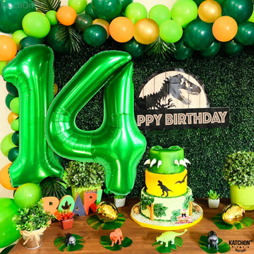 Katchon, Dark Green 14 Balloon Numbers - 40 Inch | Green Number 14 Balloons For 14Th Birthday Decorations For Girls | 14Th Birthday Balloons For 14Th Birthday Decorations For Boys | 14 Green Balloons