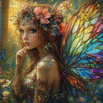 1000pcs Fantasy Fairy Paper Puzzle - Vibrant Find Butterfly Wing Art  Large Puzzle Toy mature-themed Game Gift - Family Interactive Game Puzzle DIY Home Decoration Brain Challenge Gift