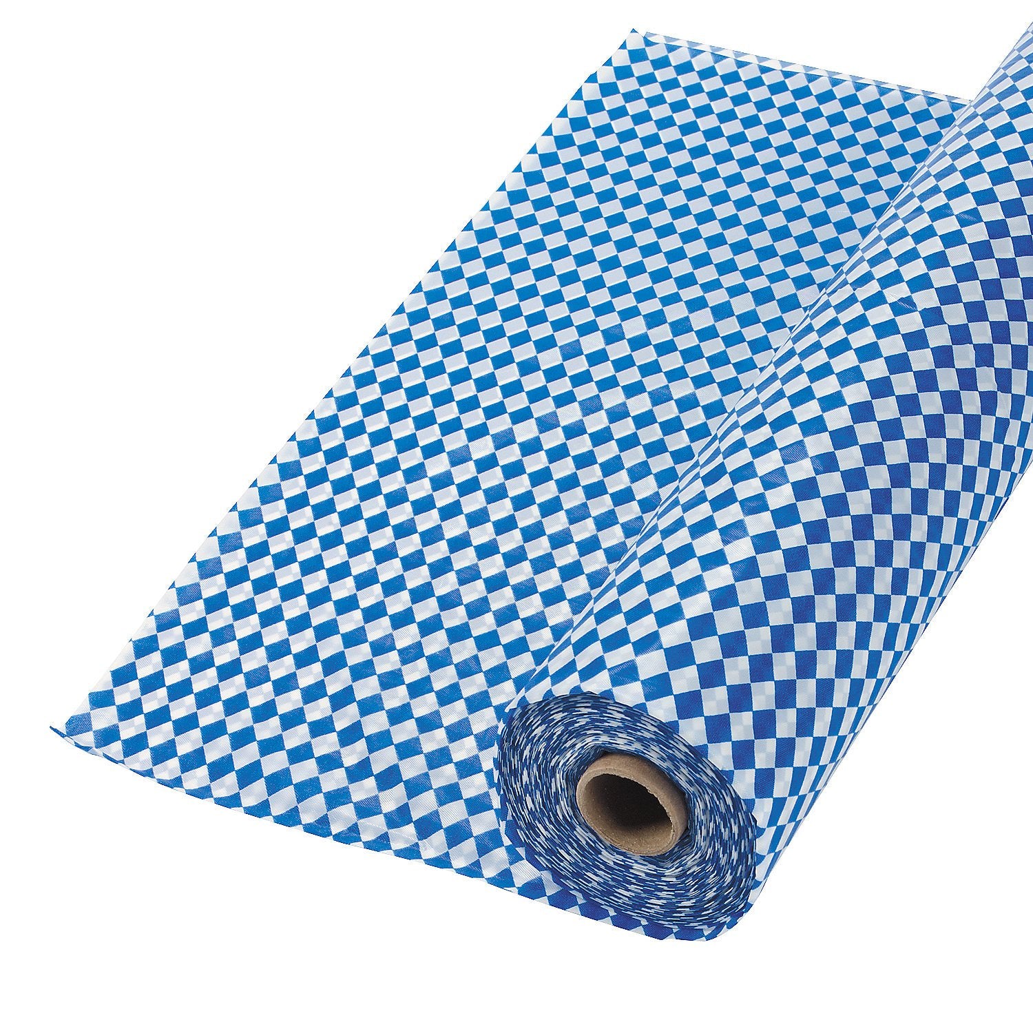 Fun Express Blue and White Argyle Tablecloth Cover Roll (100 feet) Oktoberfest and Party Supplies