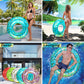 CoTa Global Inflatable Pool Float Tube - enhanced Sparkly Confetti Pool Float  Inflatable Tube Ring Pool Float for Kids and mature-themeds  Heavy Duty Pool Ring Party Float for Beach  Lake - 36 Inch  Blue Gold