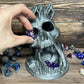 MunnyGrubbers - 6.5  Skull Dice Tower - (Random 7PCS D20 Dice Set Included) - No Paint Odorless Plastic - Tabletop Roleplaying Game - Dice Roller - Dungeons and Dragons - DND - D&D - (Marble)