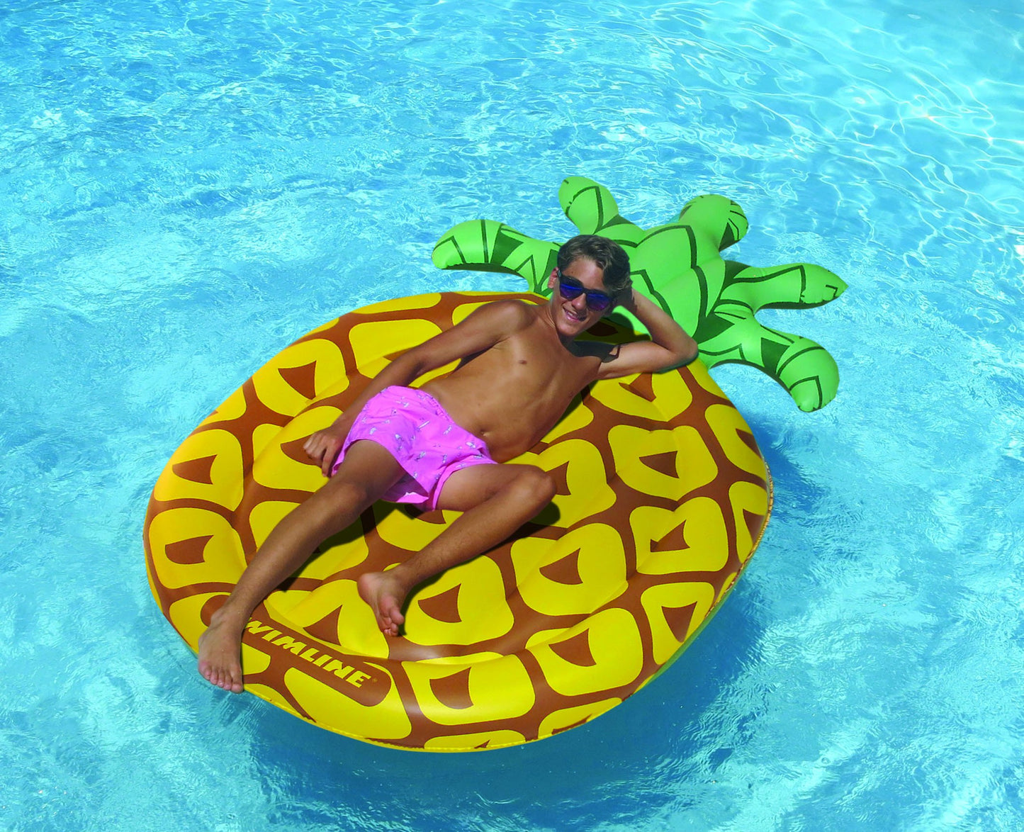 Swimline Pineapple Jumbo Floating Pool Island Yellow/Green 88X50''