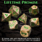 DND Metal Dice - Pharaoh Ruins Gold Metal Dice with Green Cracks - Polyhedral Dice Set for RPG D&D MTG Pathfinder and More - Bea