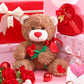 Ikasa Bear Stuffed Animal Love Plush Toy With Bow For Valentine Day,Cute 10.6'' Soft Plushie Small Toy,Valentines Day Gifts For