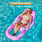 Sloosh Pool Lounge Float mature-themed  Inflatable Pool Floats Lounger Raft Floaties Water Floating Recliner Chair with Cup Holders Foot Rest Swimming Pool Floaty  Pink
