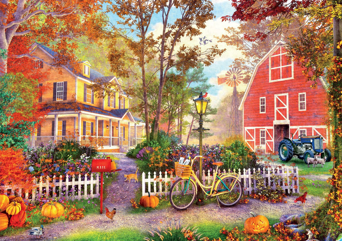 Buffalo Games - Dominic Davison - Autumn Farmhouse - 500 Piece Jigsaw Puzzle For Adults -Challenging Puzzle Perfect For Game Nights - Finished Size Is 21.25 X 15.00