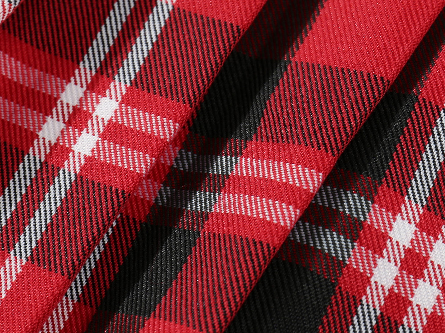 Women`S Plaid Pleated Skirts Costumes(L,Red Black White)