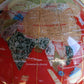 Unique Art 13-Inch Tall Table Top Red Ocean Gemstone World Globe With Gold 4 Leg Stand