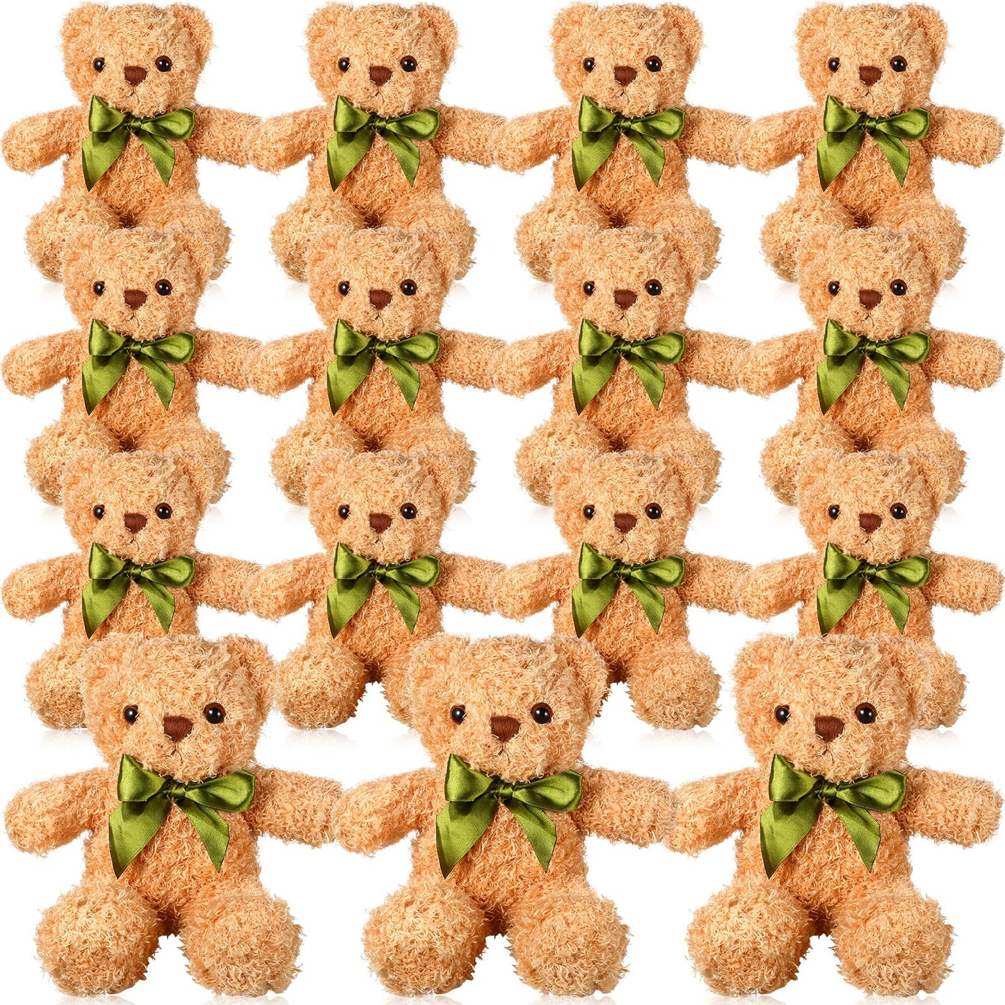 Hydren 15 Pieces Plush Stuffed Bears, 10 Inch Cute Soft Stuffed Bear Toy With Bow Tie For Graduation Baby Shower Christmas Birth