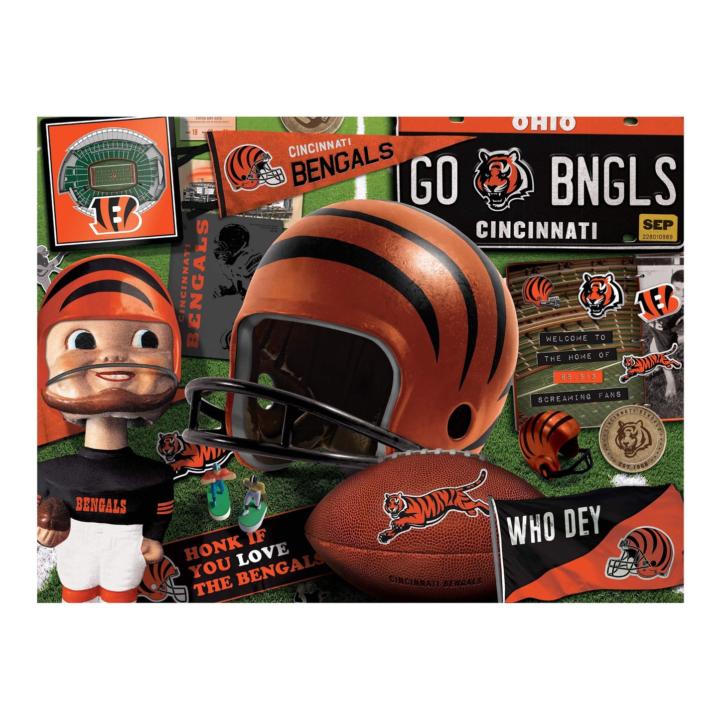 YouTheFan NFL Cincinnati Bengals Puzzle - 500 Pieces, Cardboard, Team Colors, Model 0951278, One Size