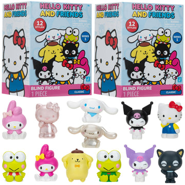 Hello Kitty And Friends Mystery Blind Box, 3-Pack - Series 1 - Collectible Sanrio Mini 2' Figure Mystery Toy - Styles May Vary - Christmas Stocking Stuffer Gift For Kids, Girls & Boys - 6+