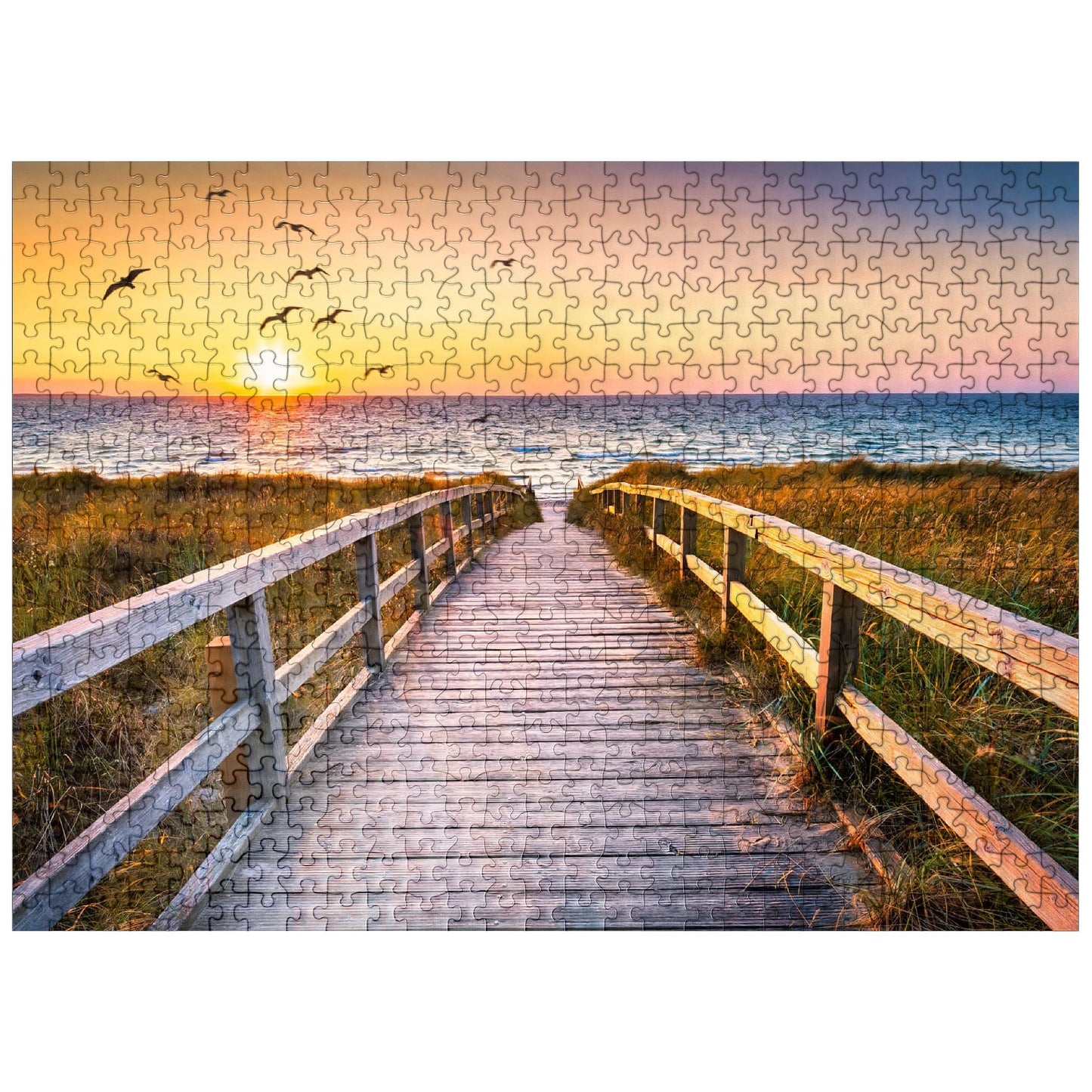 Mypuzzle Sunset On Dune Beach In The North Sea - Premium 500 Piece Jigsaw Puzzle For Adults