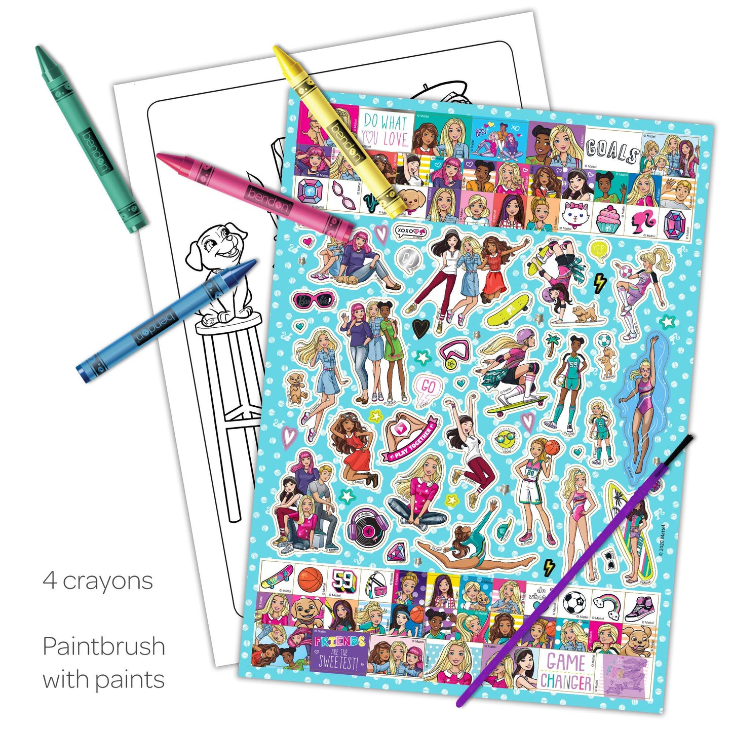 Bendon Barbie Coloring & Activity Book (Paint Pods & Crayons)