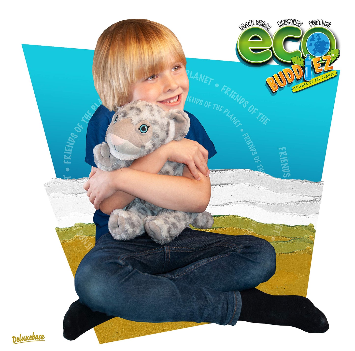 EcoBuddiez Snow Leopard Plush Toy - 12 Inch Eco-Friendly Stuffed Animal made from Recycled Plastic Bottles - Model 53174