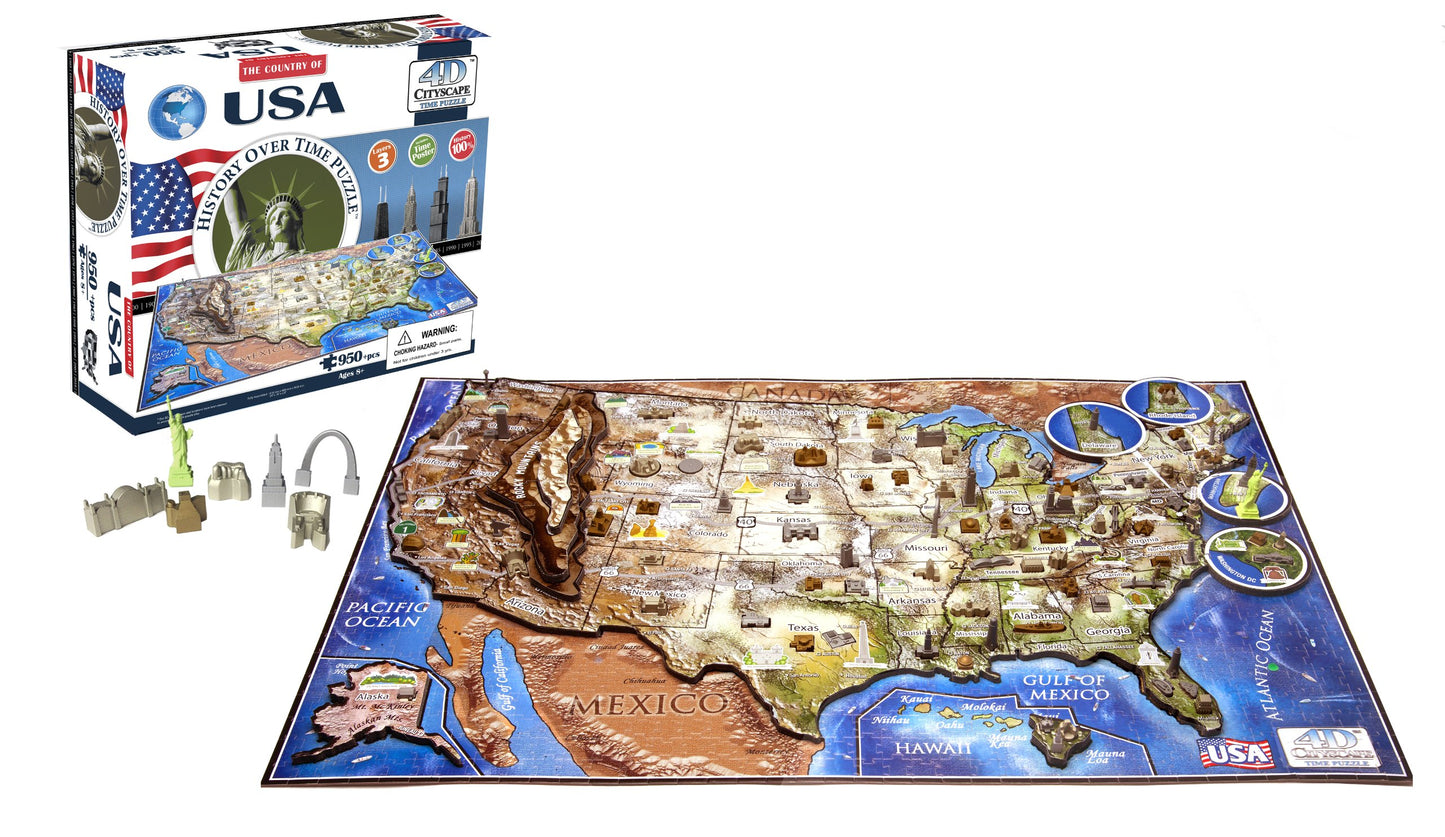 4D Cityscape Usa History Time Puzzle