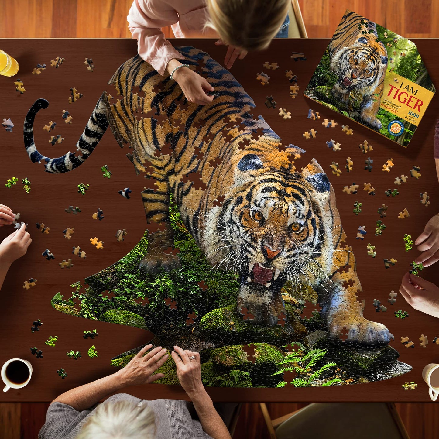 Madd Capp Puzzles - I Am Tiger - 1000 Pieces - Animal Shaped Jigsaw Puzzle, Multi