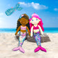 June Garden 15.5" Sparkly Mermaid Layla Plush Doll - Soft Polyester Stuffed Toy for Toddler Girls