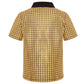 SIZGAROOT 70s Outfits for Boys Disco Costume Kids Halloween Party Dress Up (Gold, 10-12 Years)